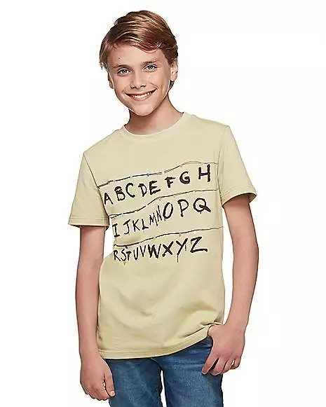 Kids Stranger Things Alphabet Wall T Shirt - Stranger Things