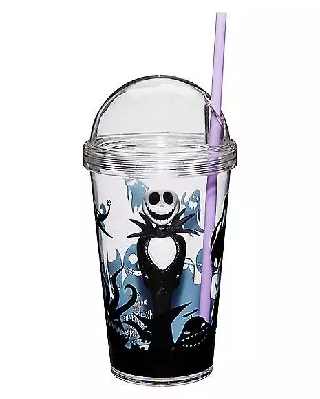 Jack Skellington Cup With Straw - Nightmare Before Christmas