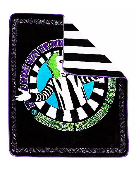 Reversible Beetlejuice Fleece Blanket - Image 2