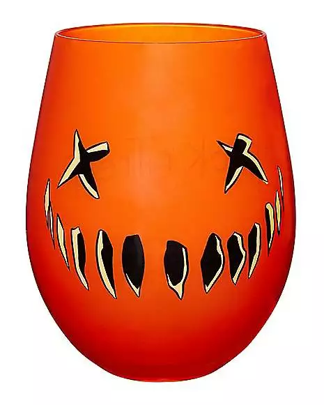 Pumpkin Stemless Glass Trick 'r Treat - 22 Oz.
