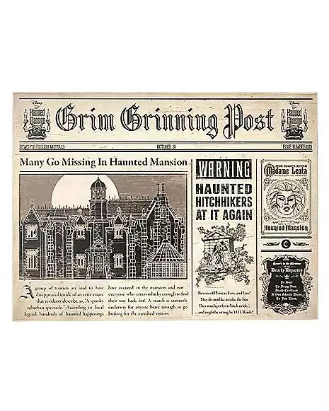 Newspaper Sign - Haunted Mansion