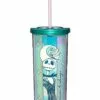 Iridescent Jack And Sally Cup With Straw 20 Oz. - The Nightmare Before