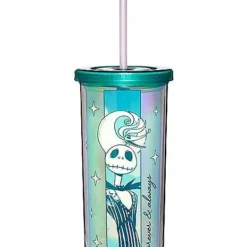 Iridescent Jack And Sally Cup With Straw 20 Oz. - The Nightmare Before