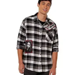 Adult Ghost Face Flannel Shirt