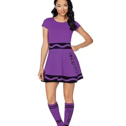 Adult Vivid Violet Crayon Dress Costume - Crayola